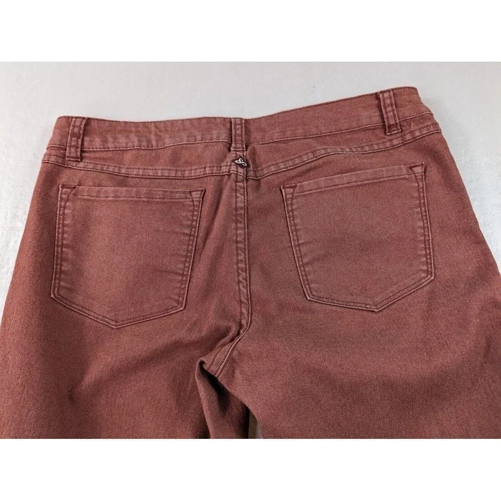 Y2K prAna Breath Kayla Jeans Womens Size 4 Burgundy Stretch Skinny Denim Casual